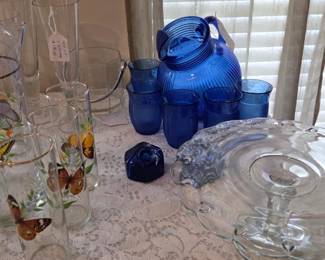 Cake plate, depression glass