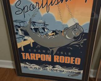 Tarpon Rodeo framed poster 1983