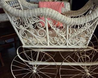 Antique wicker carriage