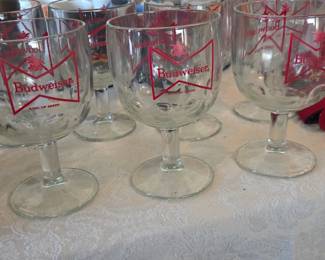 Set of Budweiser beer glasses
