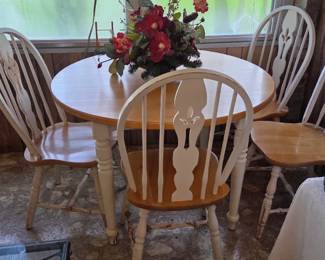 Wooden table and 4 chairs