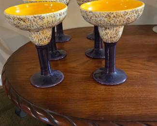 Set of 6 LSU margarita glasses