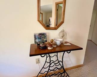 Wine rack and marble egg decor