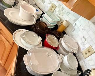 Corningware, correl, Pyrex, and more