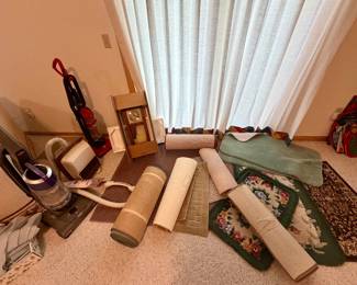 Assorted Rugs, vacuums