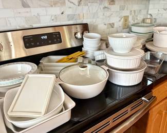 So much white ceramic serving dishes