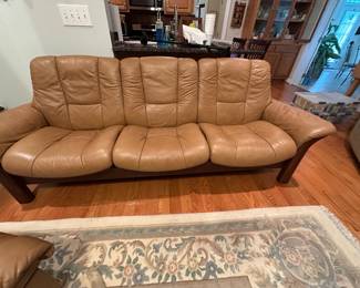 Stressless Tan reclining Leather Sofa