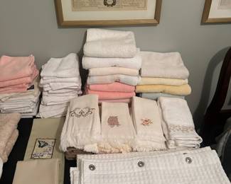 linens and towels, shower curtain