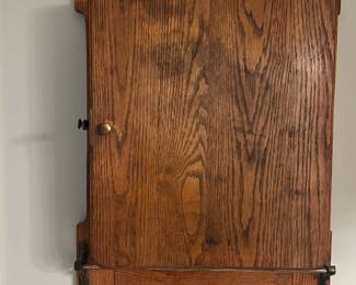Antique Wall-Mounted Oak Medicine Cabinet