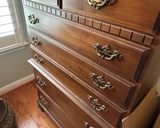 Traditional Walnut Tall Dresser