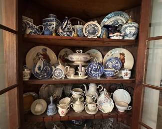 Corner Cherry Wood China Cabinet