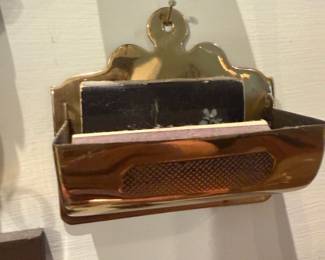 vintage brass wall pocket