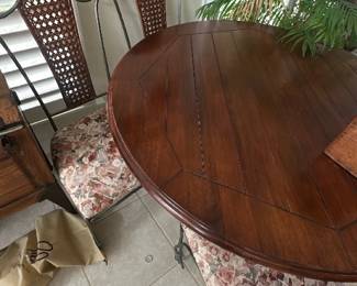 Wood Top /Iron Round Dining Table