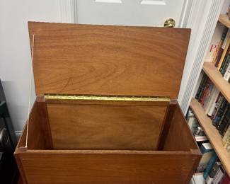vintage teak wood blanket box