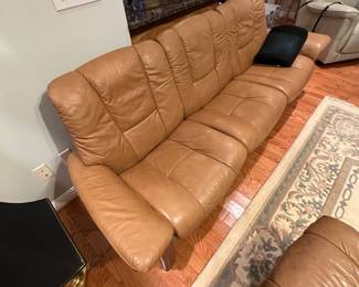 Stressless Tan reclining Leather Sofa