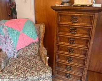 Floral Wing Back & Jewelry Chest