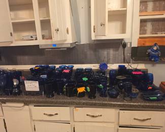 Cobalt blue glasswear
