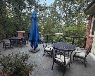 Two Restoration Hardware outdoor dining sets