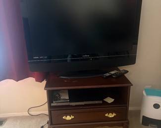 TV, side tables, robot vacuum