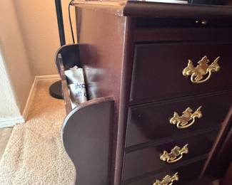 Side table with magazine rack and drawers