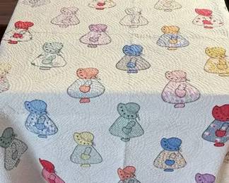 Sunbonnet Sue applique pattern quilt