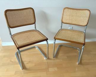 Cane Seat Cantilever Chairs