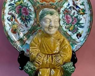 Sancai glazed pottery  Rose Medallion Plate
