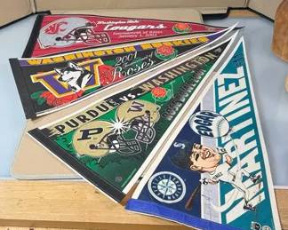 Vintage felt sports pennants