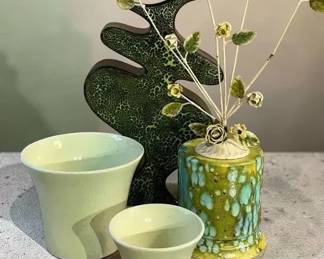 Postmodern Ceramic Vase Signed Barry  Other Pieces