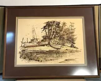 Northwest artist Arne R Jensen Watercolor