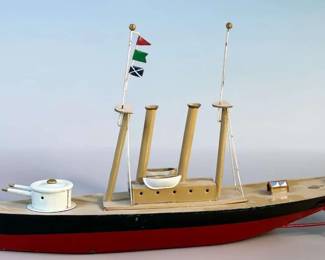 Vintage Metal Toy Warship