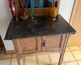 small marble top entry table