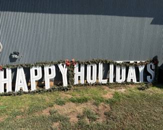 Happy Holidays outdoor decor