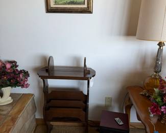 small magazine table, heater, decor