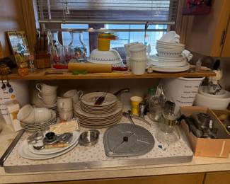Corelle dishes, stoneware dishes, kitchen