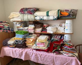 bed spreads, towels, embroidered pillow cases, embroidered towels, coasters, hot pads, pot holders