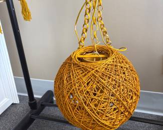 Vintage wicker hanging lamp.