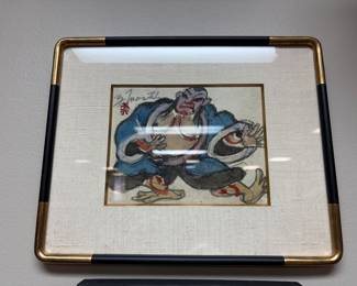 Wood block -artist Mori character of the stormy wind “Darumn”