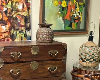 Henredon stackable Chinoiserie chest. 2 pieces