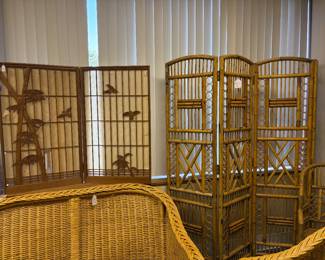 Heavy quality bambook 6 ft room divider, Antique Japanese Shoin Screen 2 panel-as found