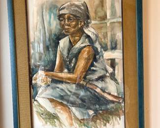 Watercolor painting on paper by South African artist Durant Basi Sihli