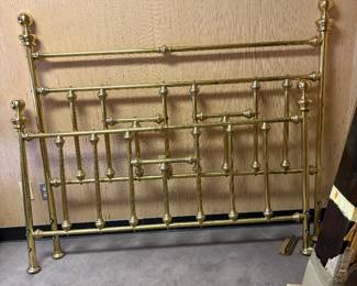 Queen Size Brass Bed with rails.