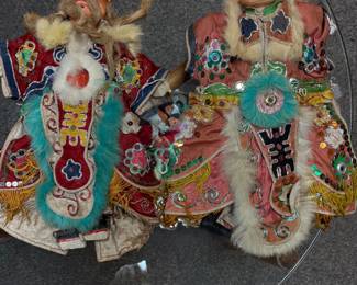 Antique opera dolls, Chinese hand, puppets Wing Dynasty era