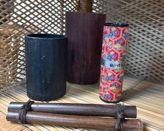 Kaleidoscope and w bamboo vases
