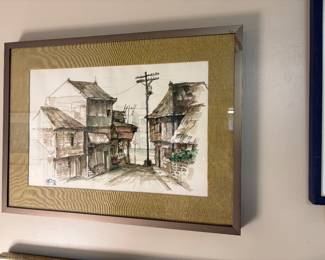Watercloor painting resembles street scenes of Old Dhaka by artistHamiduzzaman Khan