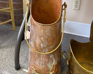 Vintage copper/brass scuttle bucket