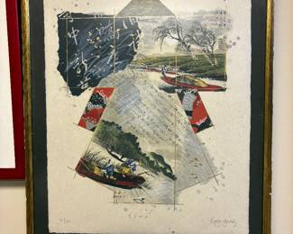 Mixed media artwork titled Kiowa by. Anaxian Artist Karon Young. 12/70