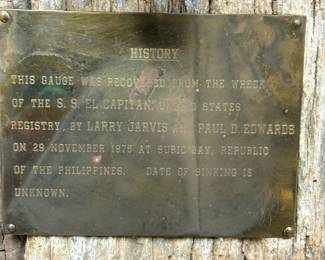 Authentic shipwreck from 1940s steam gauge. SS El Capitán was a war one or two later commissioned as you assess Maja be cargo ship that survived a torpedo attack in Guadalcanal before sinking in the Philippines in 1946.