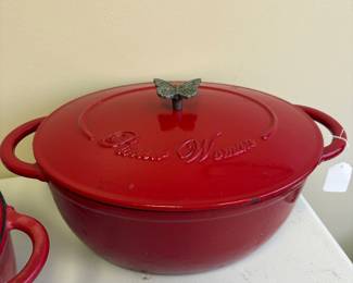 Pioneer Woman red cast iron roaster