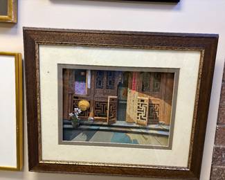 3-D shadowbox meticulously, created paper cut scene
